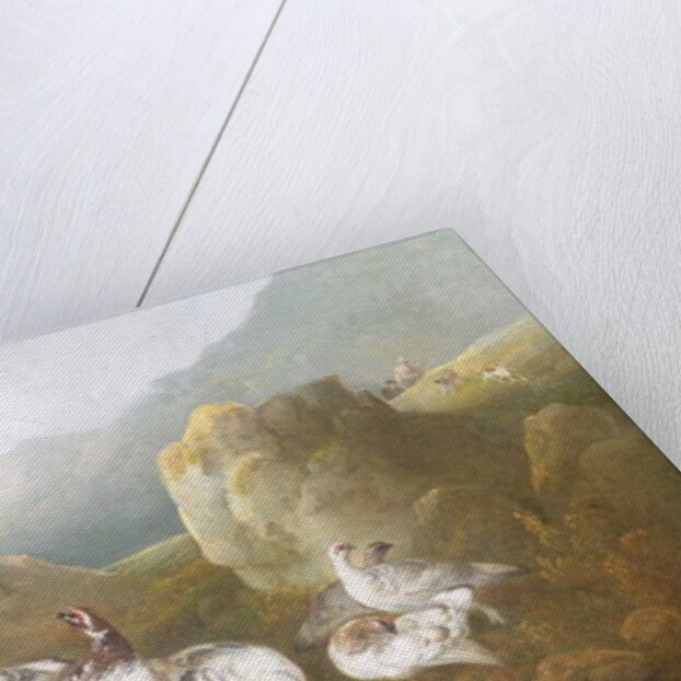 Ptarmigan in a Mountainous Landscape with Sportsmen and Dogs Beyond by Philip Reinagle