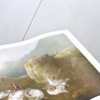 Ptarmigan in a Mountainous Landscape with Sportsmen and Dogs Beyond by Philip Reinagle