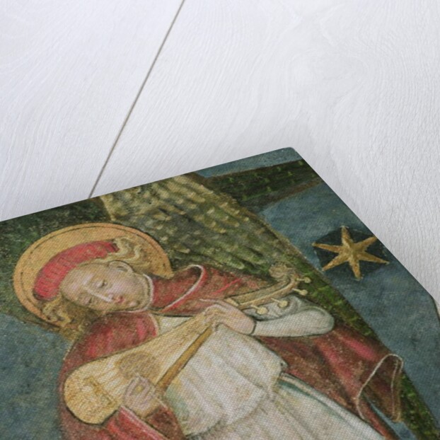 Angel musician playing a mandora by French School