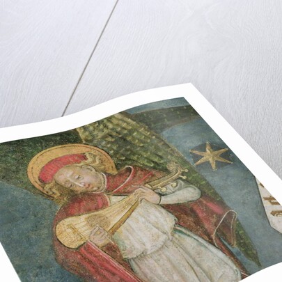 Angel musician playing a mandora by French School