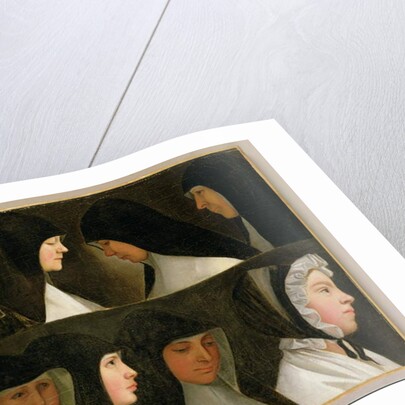 Study of Nuns, a Novice and an Abbot by German School