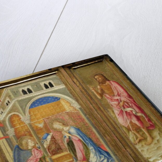 Tryptic of St. John the Baptist. Painting on wood attributed to Giovanni di Tommasino Crivelli. by School Italian