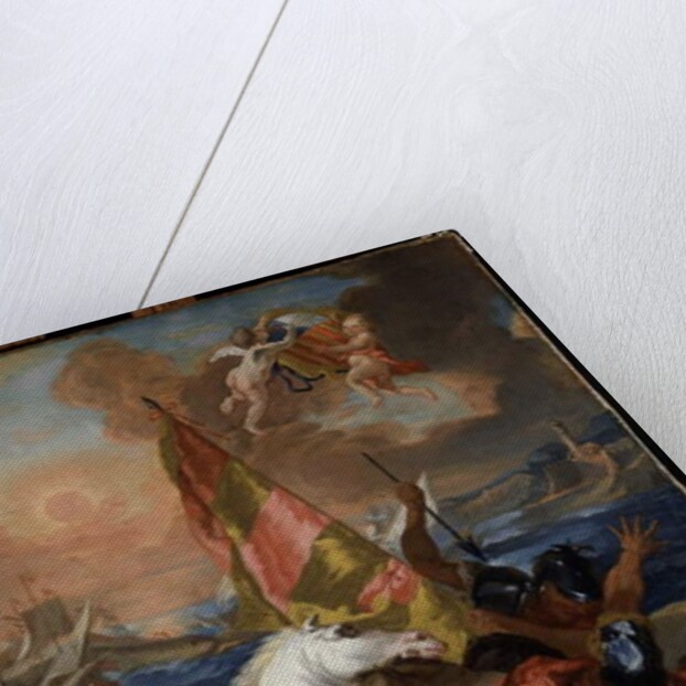 The inhabitants of Aix rescuing Marseille against the Aragonese: The fleet of Alfonso V of Aragon fires and sacked Marseille in 1423 by Michel Francois Dandre-Bardon