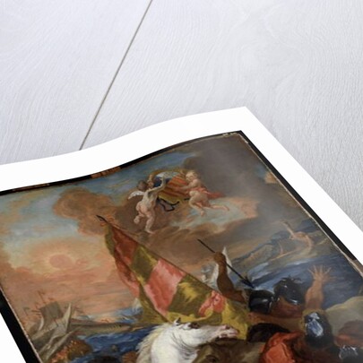 The inhabitants of Aix rescuing Marseille against the Aragonese: The fleet of Alfonso V of Aragon fires and sacked Marseille in 1423 by Michel Francois Dandre-Bardon