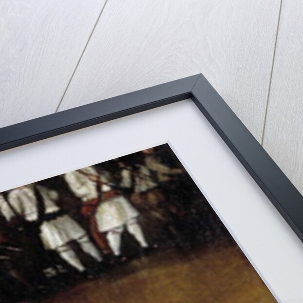 Detail of an 18th century screen used for the Fete God, representing the procession by French School