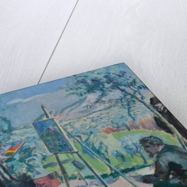 Visiting Cezanne or Cezanne painting in the countryside by Maurice Denis