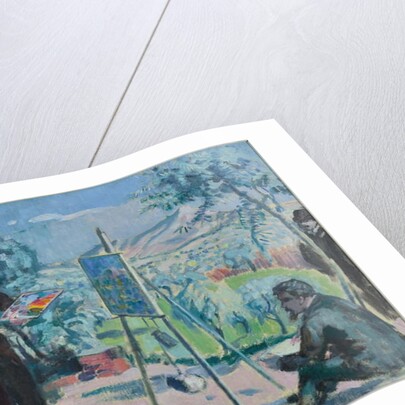 Visiting Cezanne or Cezanne painting in the countryside by Maurice Denis
