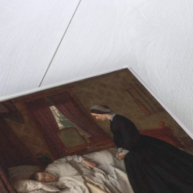 Domestic interior with a sleeping soldier, 1860s by Unknown Artist