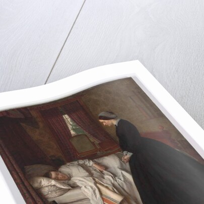 Domestic interior with a sleeping soldier, 1860s by Unknown Artist