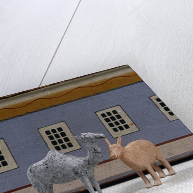 Camel and rhino in front of Noah's ark, c.1840 by German School