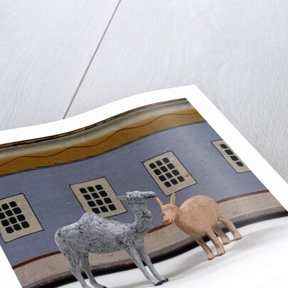 Camel and rhino in front of Noah's ark, c.1840 by German School