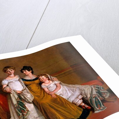 Portrait of a woman with two children in a domestic interior, c.1815 by Alfred-Edward Chalon