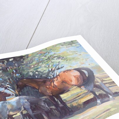 Horses - Summer Flies, 1990 by Jennifer Wright