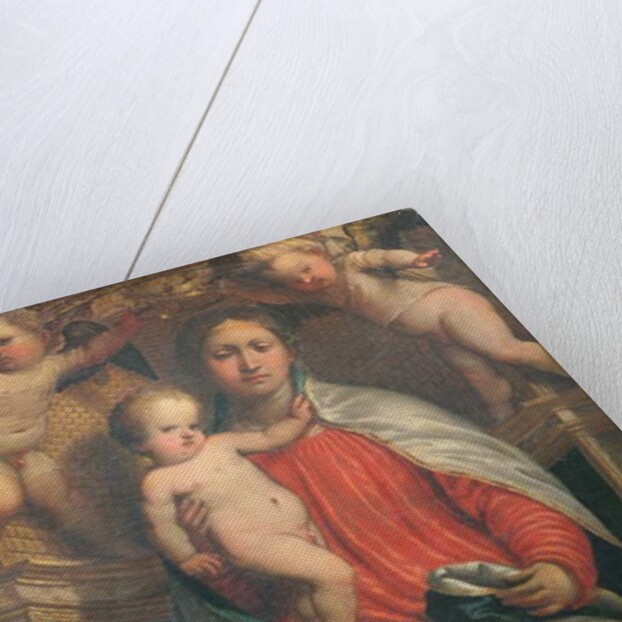 Madonna and Child crowned by two angels, c.1530 by Girolamo Romanino