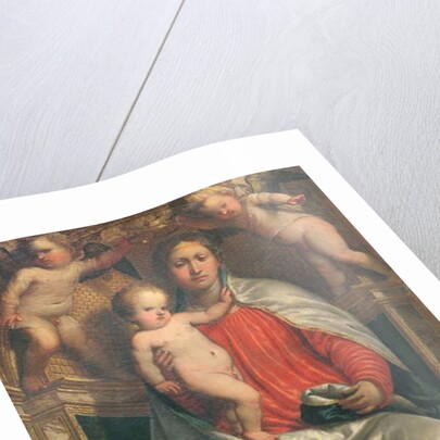 Madonna and Child crowned by two angels, c.1530 by Girolamo Romanino