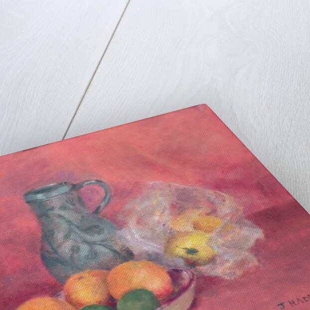 Still life of fruit and jug by Joyce Haddon