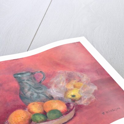 Still life of fruit and jug by Joyce Haddon
