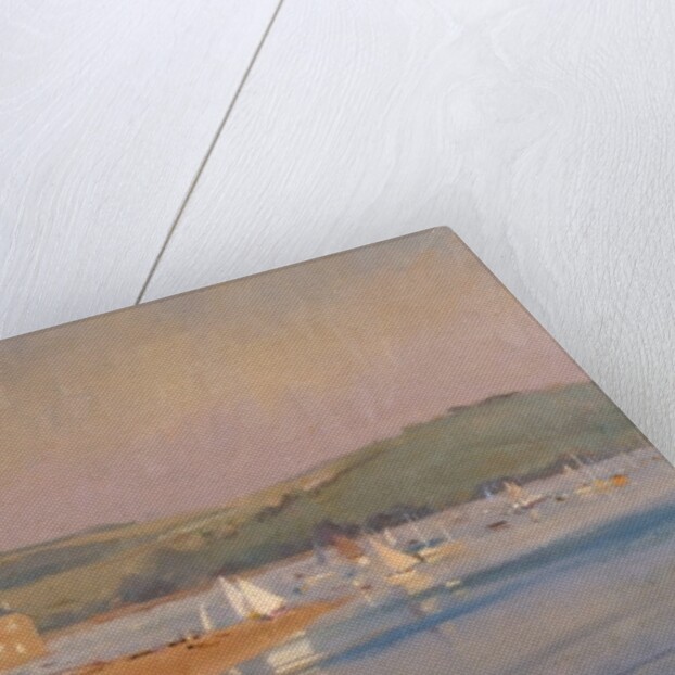 Primulas with lion head plaque by Joyce Haddon