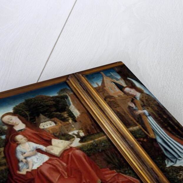 Triptych of the Virgin and Child surrounded by musical angels, c.1500 by Master of the Embroidered Foliage
