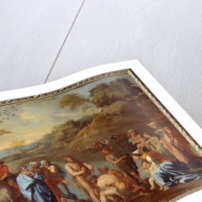 Saint John baptizing the people. Saint John the Baptist blessed men by a river, 17th century by Nicolas Poussin