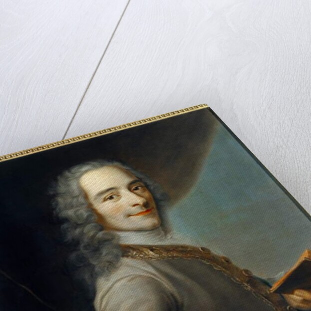 Portrait of Voltaire holding a copy of “La Henriade”, 1736 by Maurice Quentin de la Tour