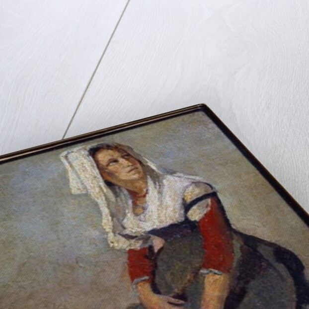 Portrait of the Italian Maria de Sorre, sitting with the head up Painting on cardboard, 1828 by Jean Baptiste Camille Corot