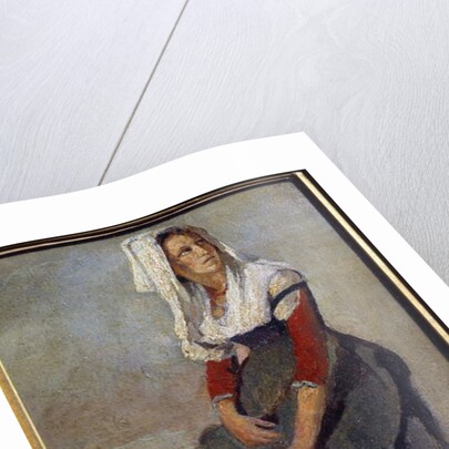 Portrait of the Italian Maria de Sorre, sitting with the head up Painting on cardboard, 1828 by Jean Baptiste Camille Corot