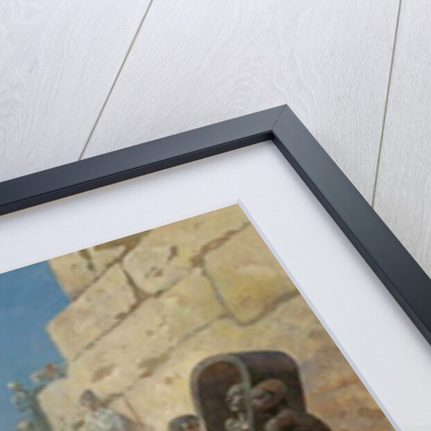 Napoleon Bonaparte in front of the pyramids contemplating the mummy of a king in the countryside of Egypt, 1895 by Maurice Henri Orange