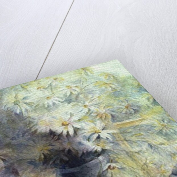 Asters - Snowsprite in jug on window sill by Karen Armitage