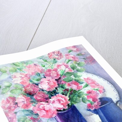 Provencal Arrangement of Pinks and Eucalyptus by Karen Armitage