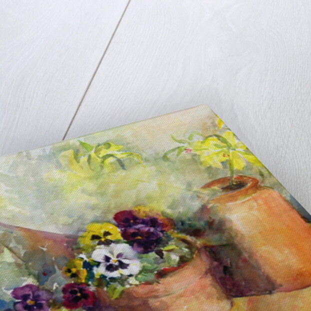 Pansies and Terracotta Pots by Karen Armitage