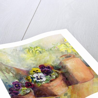 Pansies and Terracotta Pots by Karen Armitage