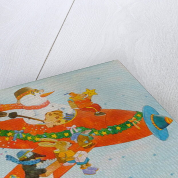 Chistmas Airplane with Snowman by Christian Kaempf