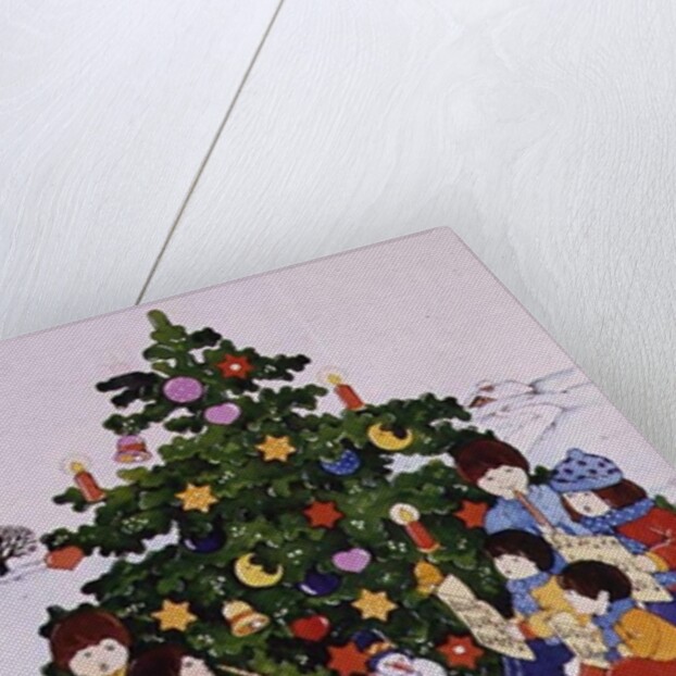 Carol Singers in front of a Christmas Tree by Christian Kaempf