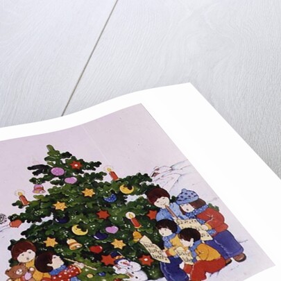 Carol Singers in front of a Christmas Tree by Christian Kaempf