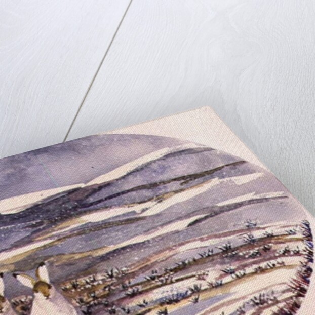 Two Hares in a Snowy Landscape by Suzi Kennett