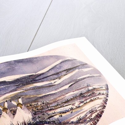 Two Hares in a Snowy Landscape by Suzi Kennett