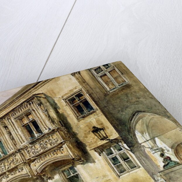 Gothic balcony in the courtyard of Klosterneuburg Abbey, c.1840 by Rudolph von Alt