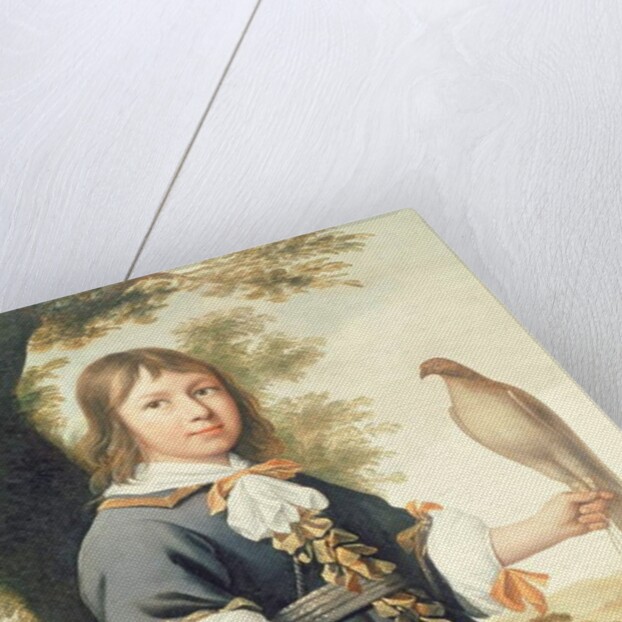 Boy with a falcon and a greyhound by Bernard Vaillant