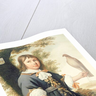 Boy with a falcon and a greyhound by Bernard Vaillant