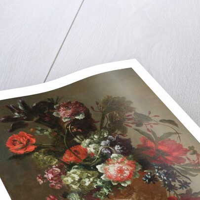 Still life of flowers in a sculpted vase by Jean-Baptiste Monnoyer