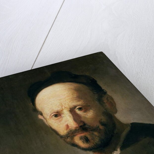 Head of a Man wearing a Cap by Rembrandt Harmensz. van Rijn