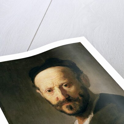 Head of a Man wearing a Cap by Rembrandt Harmensz. van Rijn
