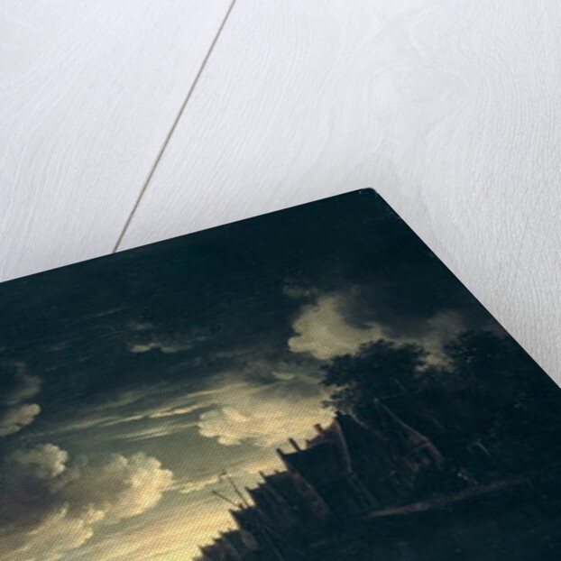 River Landscape by Moonlight by Jan Ludewick de Wouters