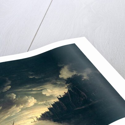 River Landscape by Moonlight by Jan Ludewick de Wouters