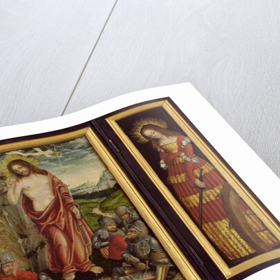 Small winged altar with the Resurrection of Christ, St. Barbara and St. Catharine, 1508-10 by Lucas the Elder Cranach