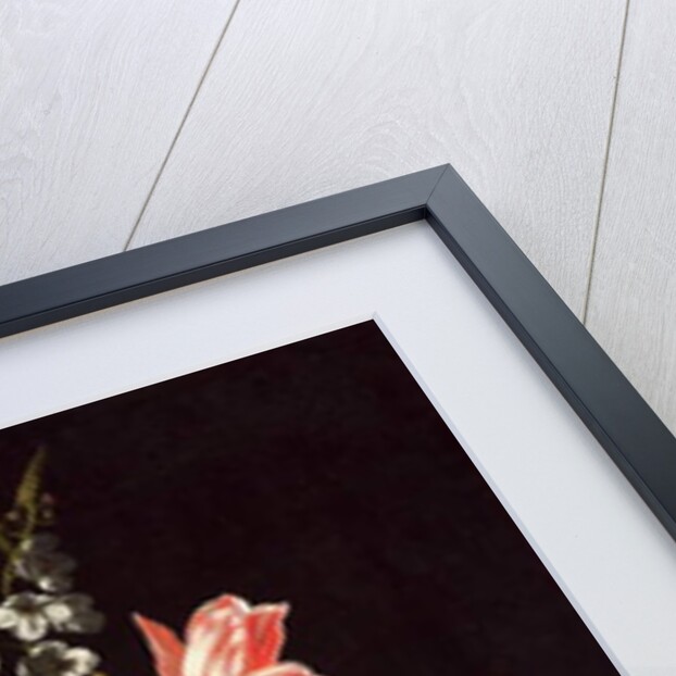 Vase with Relief and Flowers on a Marble Table by Johann Georg (1630/31-88) Hinz