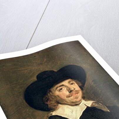 A Small Portrait of a Man Holding Gloves, c.1642 by Frans Hals