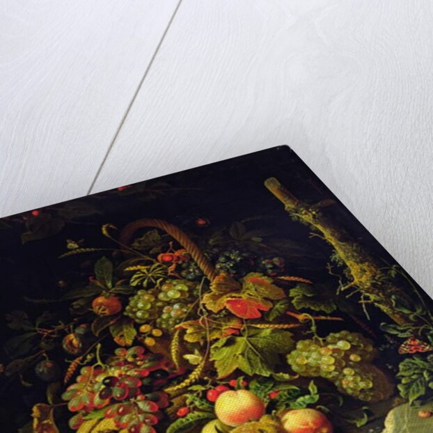 Fruit basket by Abraham Mignon