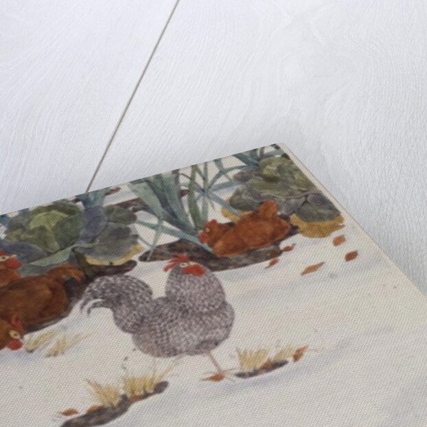 Hens in the Vegetable Patch by Linda Benton